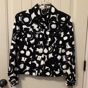 Rafaella Black and White Graphic Jacket